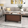 Square Coffee Table Lift Top Sliding Hidden Storage Drawer Tea Desk Living Room