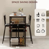 2-Seater High Top Bar Table Set with Upholstered Chairs, Dining Set with Storage