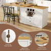 360° Swivel Dining Bar Table Kitchen Island, w/ Storage Cabinet, Wine Rack White