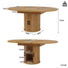 Extendable Dining Table, 118(158)×118x77cm Round/Oval Kitchen Table with Storage