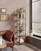 Rustic Tallboy Bookcase 6-Tier Bookshelf Tall Storage Shelving Unit Display Rack