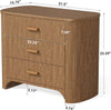 Large Wide Nightstand with 3 Drawers, Modern Oversized Bedside Table for Bedroom