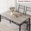Dining Table Set for 4,Rectangular Table with Upholstered Chairs& Storage Benche