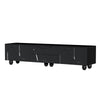 Minimalist Black TV Cabinet 180cm with Doors, Storage Drawers & Solid Wood Legs