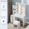 Dressing Table With Drawers Mirror Stool Set Makeup Desk Vanity Table Bedroom