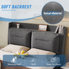 Ottoman Storage Gas Lift Bed Frame Upholstered Bed with LED 5 ft King Size Bed