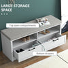 Shoe Storage Bench w/ Removable Cushion, Open Compartments & Drawers Refurbished