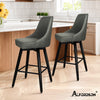 ALFORDSON 2x Bar Stools Swivel Padded Metal Leg Dining Chair Kitchen DARK GREY