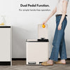 Cream Recycling Kitchen Bin, 30L with Double Compartments 2 x 15L, VonHaus