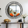 Modern 80cm Round Wall Mirror Decoration Metal Orbital Wall Art for Bedroom Home