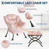 Comfy Lazy Chair with Footstool Relax Lounge Chair Accent Armchair Sofa Chair