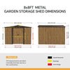 8 x 8FT Large Metal Garden Shed Outdoor Storage House w/ Foundation Kit,Vents