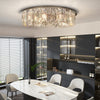 Round Crystal Chandelier Flush Mount LED Ceiling Light Fixture Lamp Color Adjust