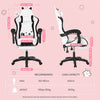Cute Gaming Chair with Dog Ears for Girls, Height Adjustable Reclining Chair