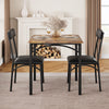 3-Piece Dining Table Set for 2 Compact Kitchen Table & Chairs Space Saving Squar