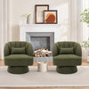 360° Swivel Accent Chair Upholstered Barrel Chair w/Striped Backrest Living Room