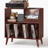 Large Vinyl Record Stand with Storage Shelf Holds Up to 300 Albums