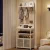 185cm Modern Hall Tree with 7 Hooks, 5-Tier Coat Rack & Shoe Storage Organizer