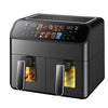 12L Dual Zone Digital Air Fryer Oven Cooker Oil Free Low Fat with 100 Tray Large