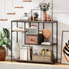 Behind Sofa Couch Table with Drawer and 4-Tier Display Shelf