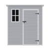 6x6ft Outdoor Storage Shed Plastic Garden Tool House with Floor & Lockable Door