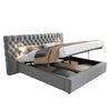 6ft Ottoman Hydraulic Storage Bed Frame w/ Reading Light, Wide Headboard, Velvet