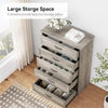 31.5In Tall 5 Drawers Farmhouse Wooden Dresser with Metal Handles, Modern Chest