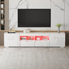 200cm All High Gloss White TV Stand Cabinet Unit Doors Storage with LED Cupboard
