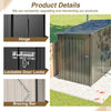 BIRCHTREE 4 x 8FT Bike Shed Metal Garden Shed Lockable Motorbike Bicycle Storage