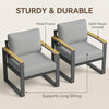 2PCS Aluminum Patio Furniture Armchair Outdoor Chair with Cushions Deck Backyard