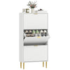 Slim Shoe Storage Cabinet with 3 Flip Drawers for Hallway, White