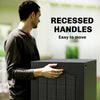 93L Plastic Garden Storage Box, Storage Container w/ Handles, Black