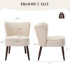 Modern Velvet Armless Accent Chair w/Adjustable Feet & Solid Wood Legs