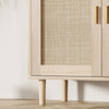 Natural Rattan Sideboard with Shelves Woven Doors Multipurpose Storage Cabinet
