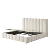 Ottoman Storage Bed 5ft King White Boucle Upholstered Bed Frame 150x200cm White