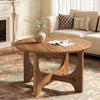 80 cm Solid Wood Round Coffee Table Modern Wooden Center Table for Living Room