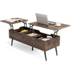 Lift Top Coffee Table Modern Center Table w/Storage Compartments-Brown