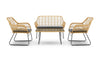 Florence Wicker PE Rattan Garden Outdoor Sofa, Table & Chairs 4 Piece Set