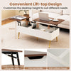 Modern Center Table w/Storage Compartments-Walnut Lift Top Coffee Table