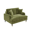 Olive Green Velvet Love Seat - Payton SOF164