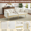 Modern Velvet Sofa Bed 2 Seater Click Clack Sofa Settee Recliner Couch White