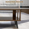 Industrial Coffee Table 2-Tier Wooden Center Table Small Side Table Living Room