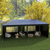 6m x 3m Garden Gazebo Marquee Canopy Party Tent Canopy Patio Black