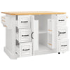 Mobile Kitchen Island Cart w/ Drawers, Adjustable Worktop, Storage Cabinet White