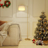 Gold Floor Lamp Free Standing Light with Bulb Linen Shade Remote Control Bedroom