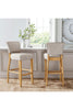 2x Bar Stools Upholstered High Chairs Kitchen Island Stools Breakfast Wood Legs