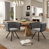 4PCS SWIVEL VELVET DINING CHAIRS ROTATABLE METAL LEGS KITCHEN CHAIRS MODERN GREY