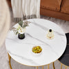 Set of 2 Nesting Coffee Table Round Stacking Side End Table White Black