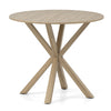 COSTWAY 90CM Wood Dining Table Round Kitchen Table for 2-4 People-Brown