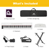 ♬Mustar 88 Key Semi Weighted Digital Piano Portable Keyboard Stool Chair